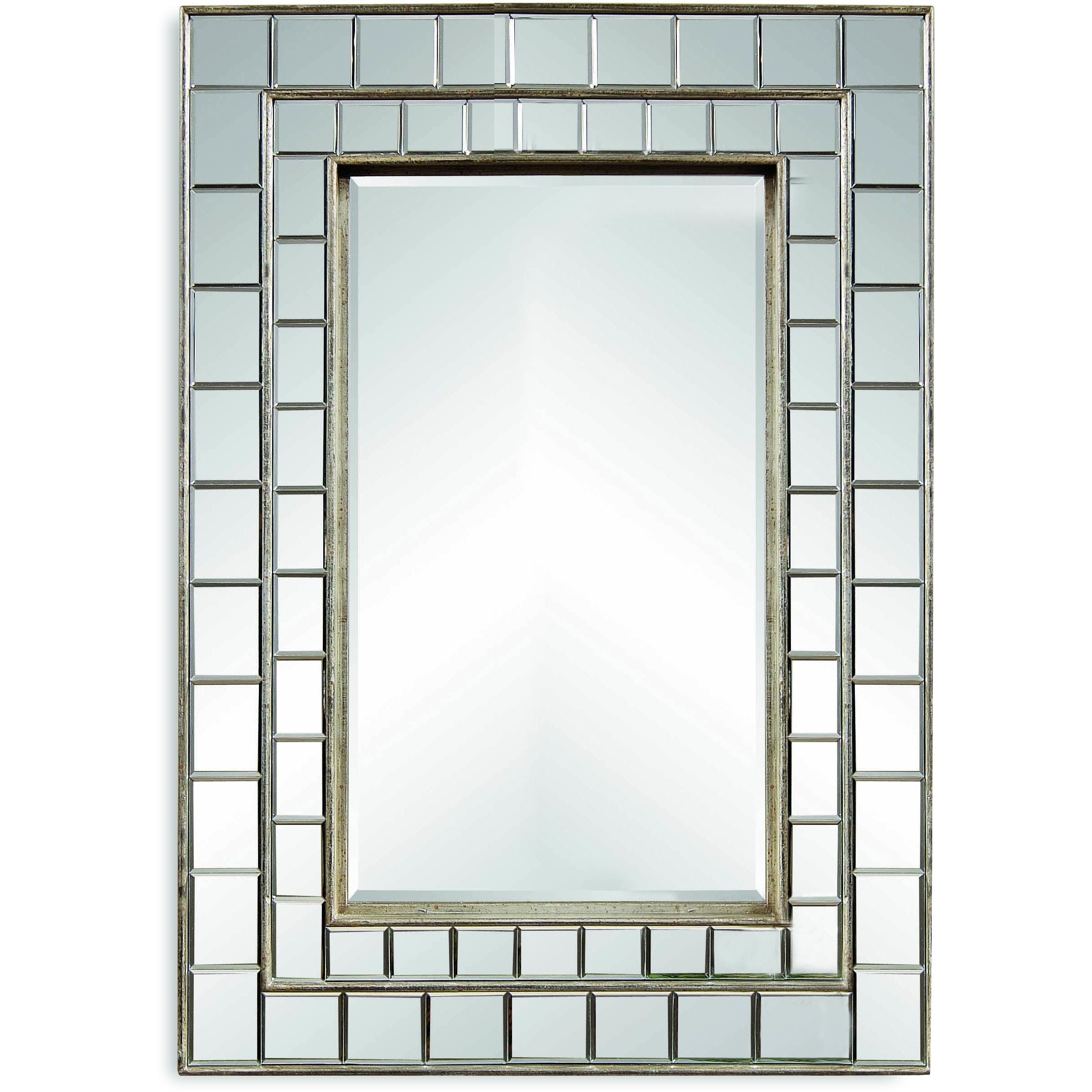 Bassett Mirror Neo Wall Mirror Silver Leaf 32" X 45" – M3048bec Within Gold Leaf Floor Mirrors (View 7 of 15)
