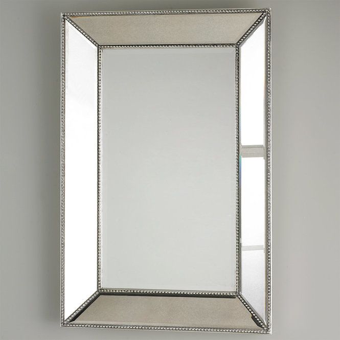 Beaded Frame Mirror | Beveled Mirror Bathroom, Mirror Frames, Mirror Intended For Cut Corner Frameless Beveled Wall Mirrors (View 12 of 15)
