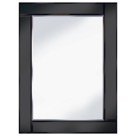 Bevelled Black 60x80 Rectangle Wall Mirror | Furniture In Fashion Intended For Black Beaded Rectangular Wall Mirrors (Photo 1 of 15)