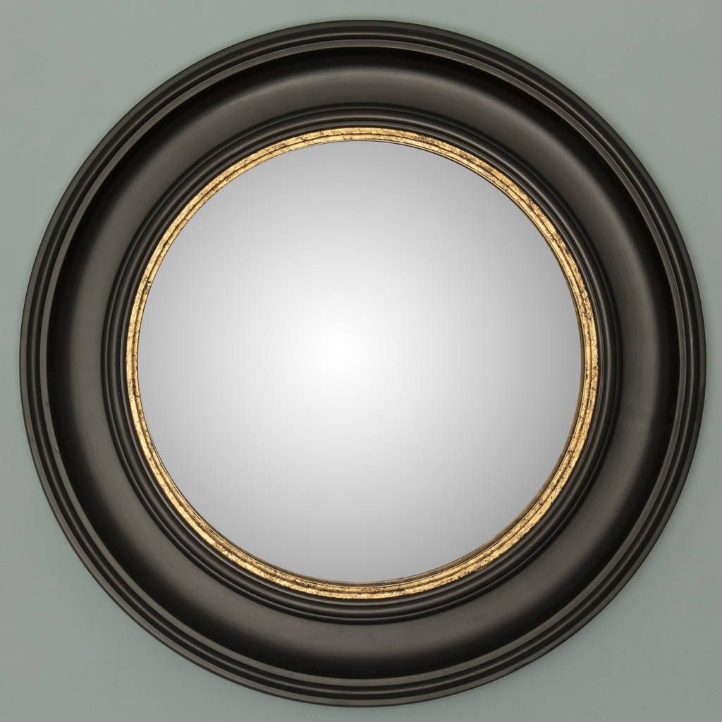Black And Gold Round Fisheye Mirrordecorative Mirrors Online Within Gold Rounded Edge Mirrors (View 3 of 15)