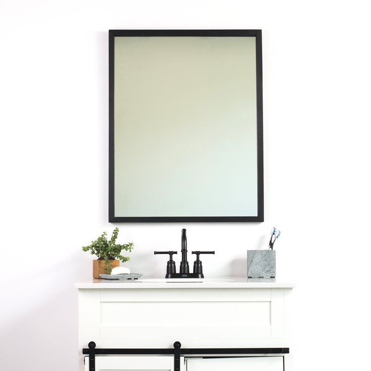 Black Bathroom Wall Mirror Thin Wall Mirror Modern Rustic | Etsy With Rustic Industrial Black Frame Wall Mirrors (Photo 15 of 15)