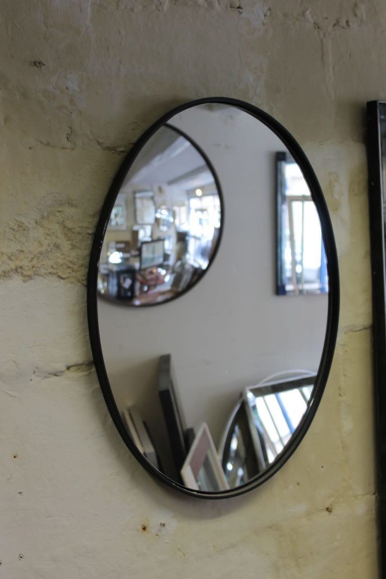 Black Iron Oval Framed Mirror. Oval Frames Can Be Made Any Size Using With Regard To Matte Black Metal Oval Wall Mirrors (Photo 4 of 15)