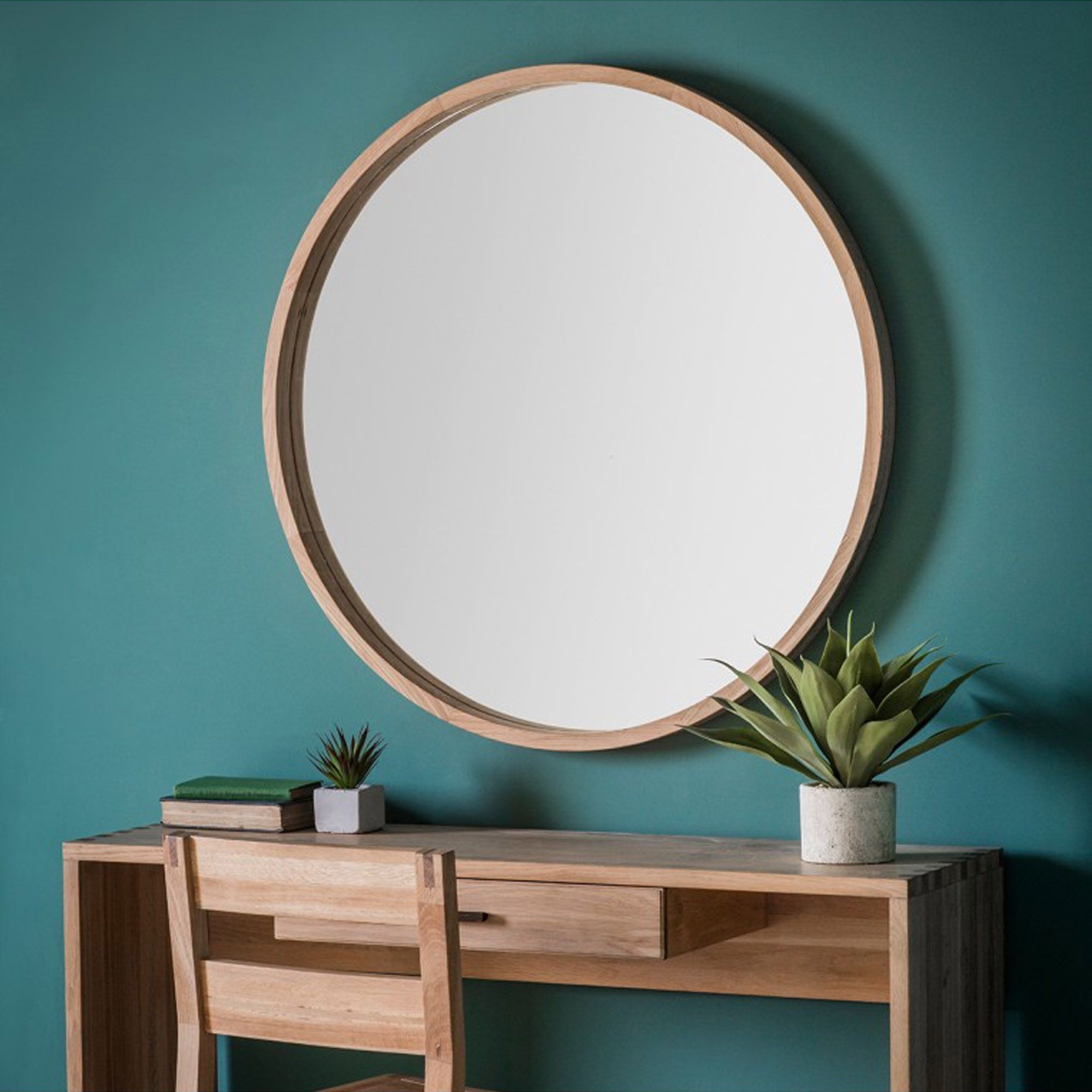 Bowman Large Round Wall Mirror | Wall Mirrors | Homesdirect365 In Scalloped Round Modern Oversized Wall Mirrors (View 4 of 15)