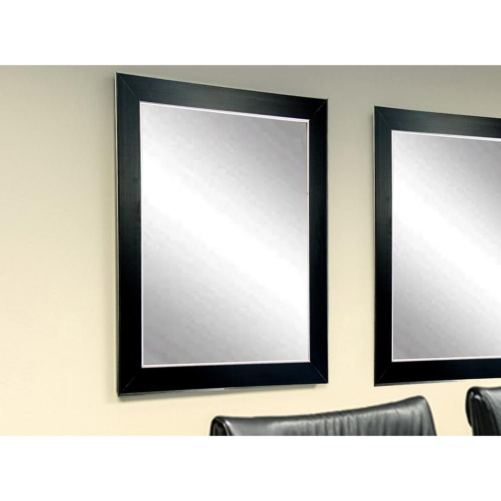 Brandtworks Silver Accent Black Framed Mirror Bm011m – The Home Depot In Silver Asymmetrical Wall Mirrors (View 12 of 15)