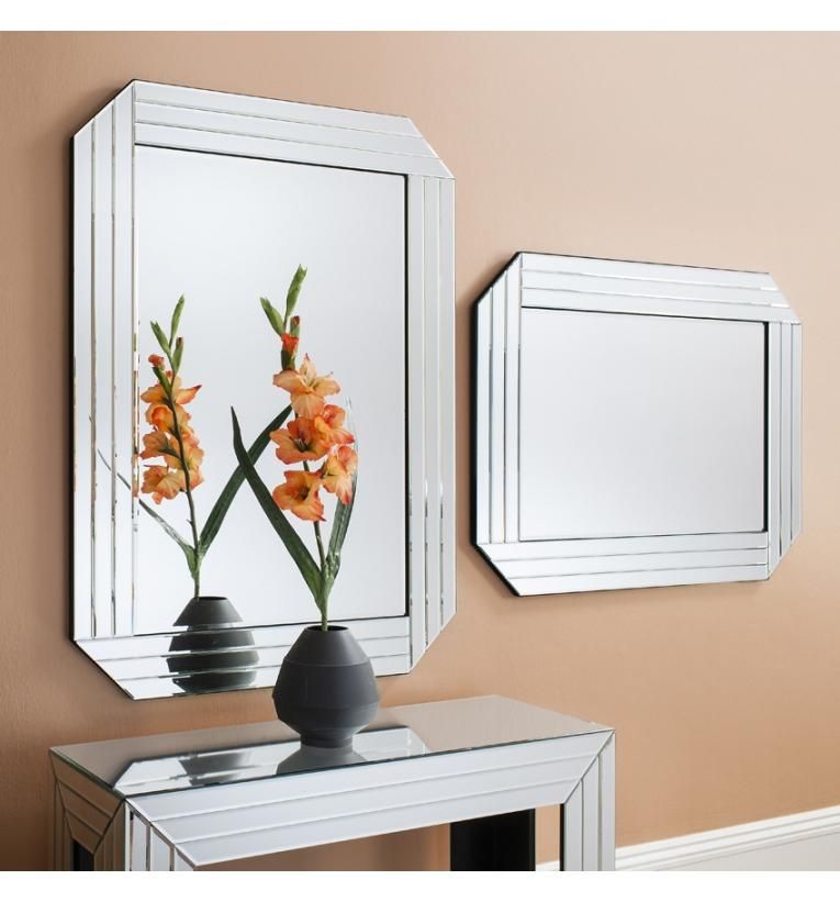 Burgate Rectangle Frameless Angled Corner Bevelled Wall Mirror – £143 In Frameless Rectangle Vanity Wall Mirrors (View 10 of 15)