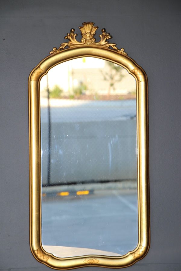 Buy Gold Leaf Gilt Wood Mirror 1920 Sweden From Antiques And Design Online Pertaining To Butterfly Gold Leaf Wall Mirrors (View 9 of 15)