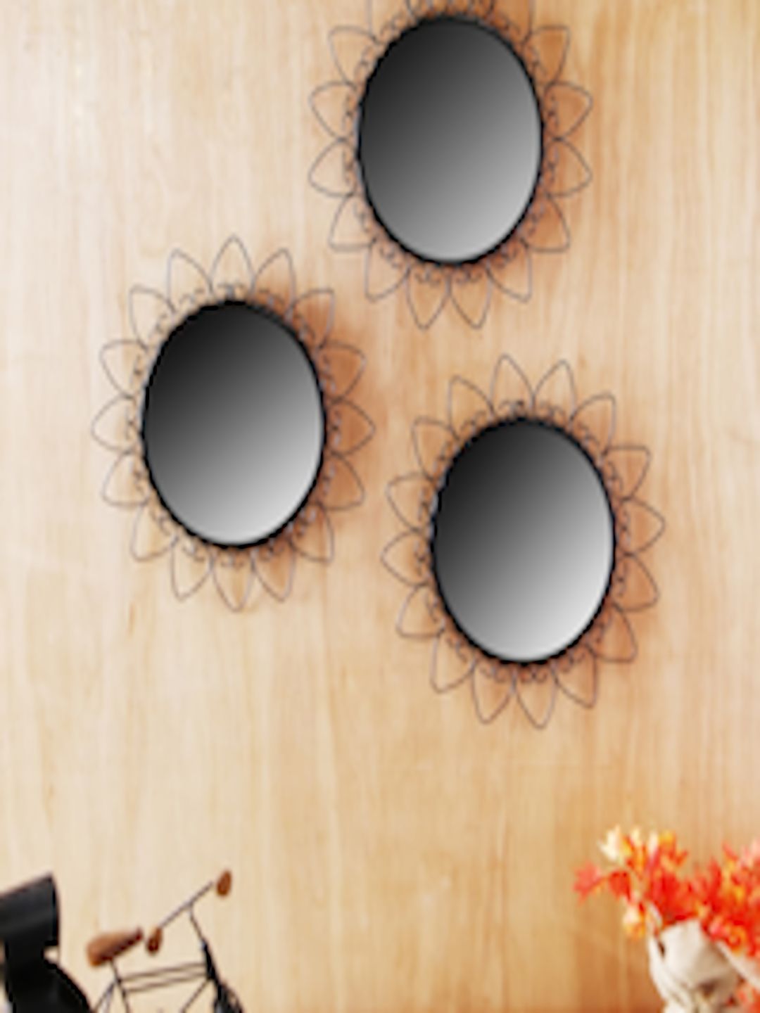 Buy Hosley Set Of 3 Black Round Decorative Wall Mirrors – Mirrors For Within Midnight Black Round Wall Mirrors (View 14 of 15)