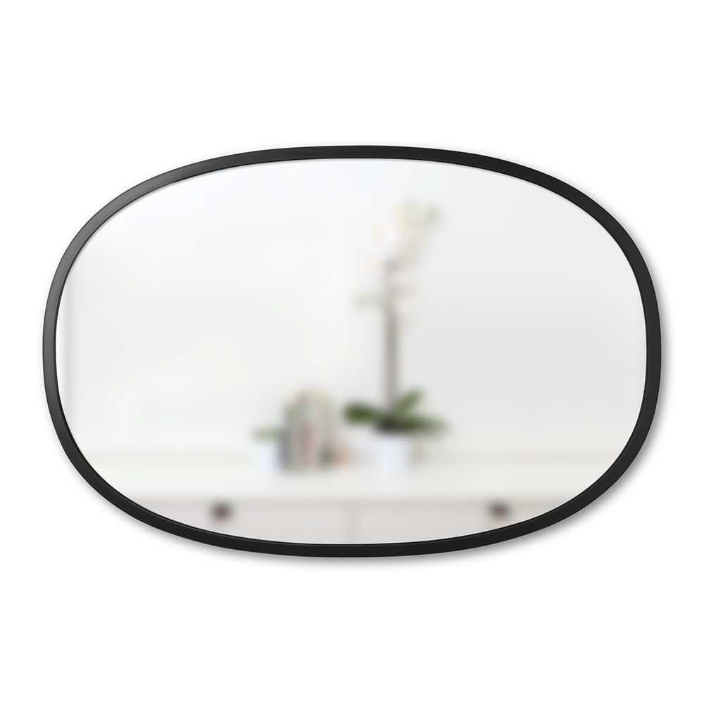 Buy Umbra Hub Oval Mirror – Black | Amara Inside Black Oval Cut Wall Mirrors (Photo 9 of 15)