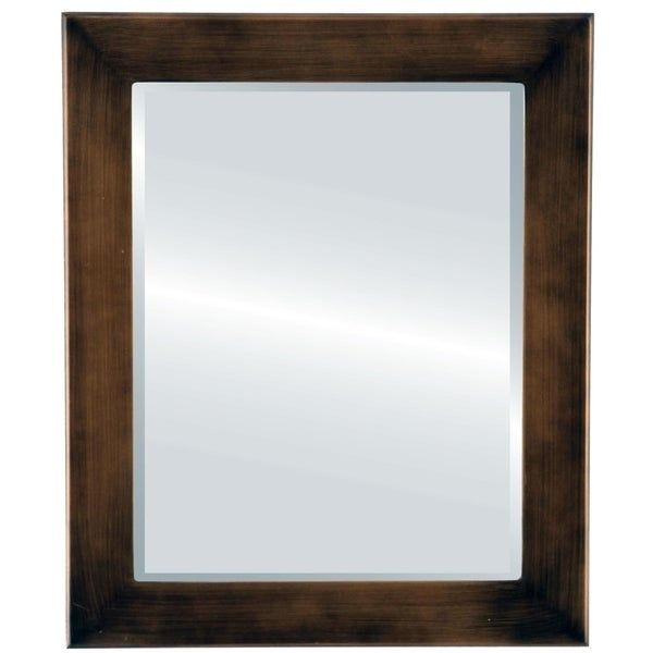 Cafe Framed Rubbed Bronze Rectangle Mirror – Antique Bronze – Overstock With Regard To Bronze Rectangular Wall Mirrors (View 6 of 15)