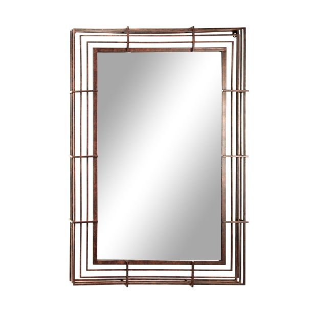 Caged Mirror | Framed | Decorative | Frameless | Clean Cut | Bevelled For Cut Corner Frameless Beveled Wall Mirrors (Photo 10 of 15)