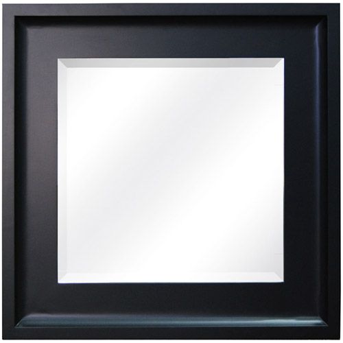 Canopy Square Beveled Glass Wall Mirror, Matte Black Finish – Walmart With Regard To Matte Black Octagon Led Wall Mirrors (View 7 of 15)