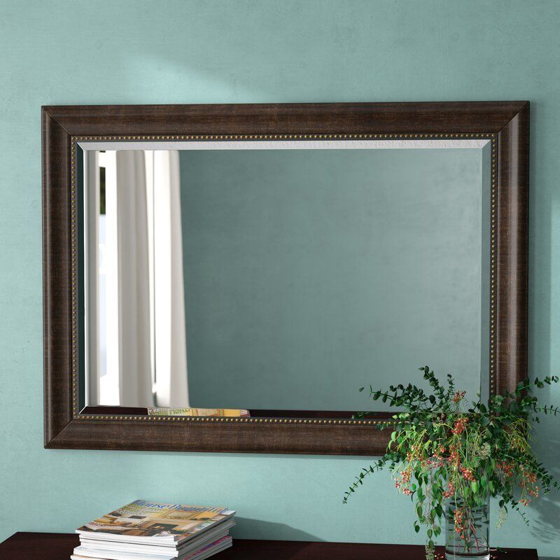 Charlton Home Vassallo Beaded Bronze Beveled Wall Mirror & Reviews Within Bronze Beaded Oval Cut Mirrors (View 13 of 15)