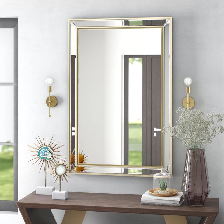 Chul Rectangle Glam Beveled Accent Mirror | Accent Mirrors, Decor Intended For Cut Corner Frameless Beveled Wall Mirrors (View 11 of 15)