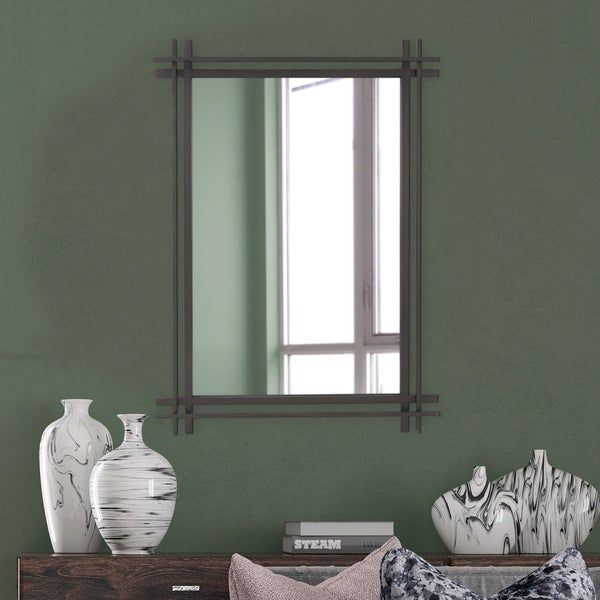 Clarke Rectangular Iron Frame Wall Mirror – On Sale – Overstock – 25300296 Pertaining To Rectangular Chevron Edge Wall Mirrors (View 12 of 15)