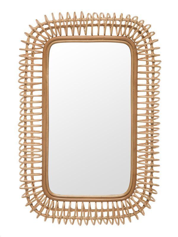 Coastal Rectangle Accent Mirror | Mirror Wall, Rattan Mirror, Wicker Mirror Throughout Rectangular Bamboo Wall Mirrors (View 4 of 15)