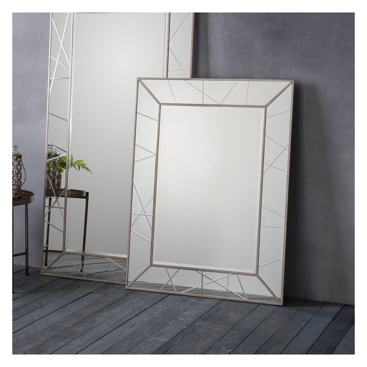 Colour Silver Range Metallic Shape Square/rectangle (with Images Within Square Modern Wall Mirrors (Photo 4 of 15)