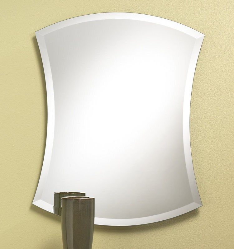 "concave" Frameless Beveled Mirror | Frameless Beveled Mirror Pertaining To Crown Arch Frameless Beveled Wall Mirrors (View 15 of 15)