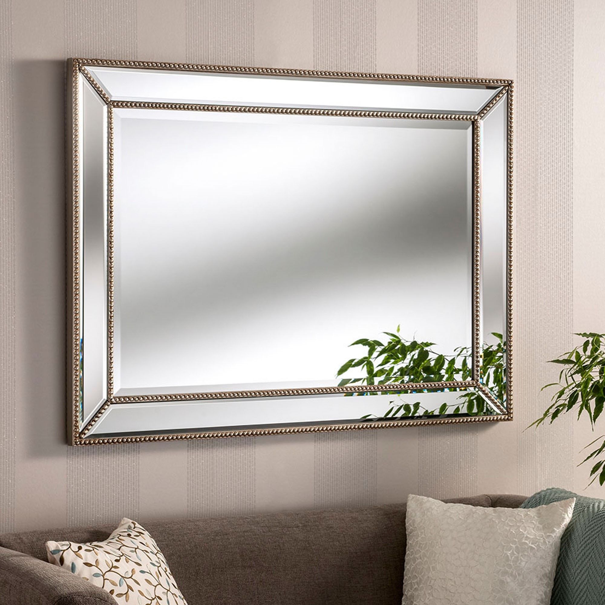 Contemporary Monaco Silver Wall Mirror | Contemporary Wall Mirrors Throughout Silver High Wall Mirrors (Photo 2 of 15)