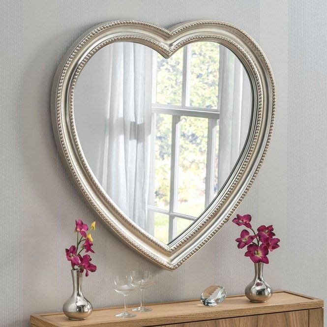 Contemporary Silver Heart Wall Mirror | Wall Mirror With Silver High Wall Mirrors (View 9 of 15)