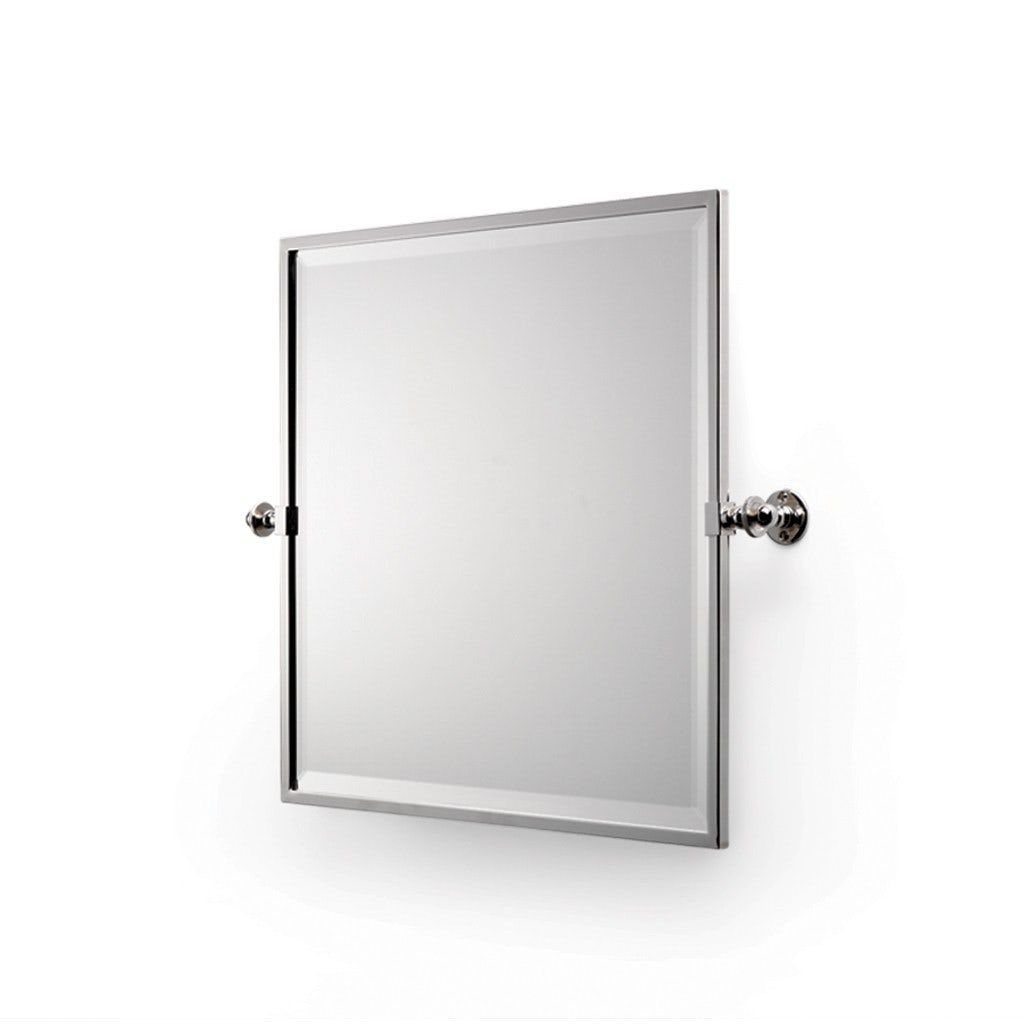 Crystal Wall Mounted Square Tilting Mirror Contemporary, Metal, Mirror In Square Modern Wall Mirrors (Photo 5 of 15)