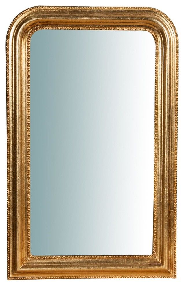 Curved Antique Gold Rectangular Wall Mirror – Traditional – Wall With Regard To Gold Curved Wall Mirrors (View 14 of 15)