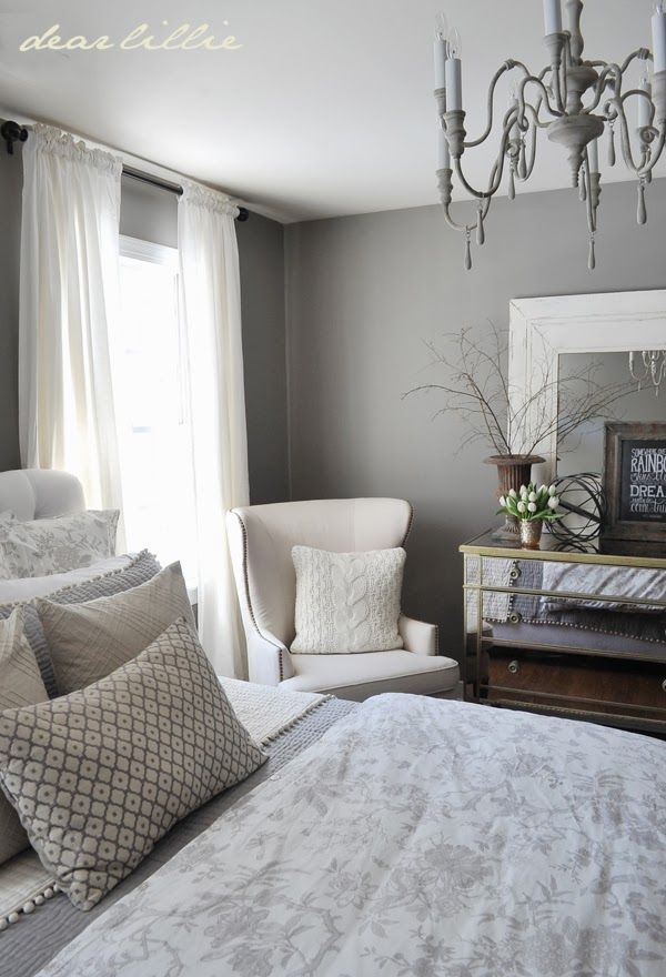 Dear Lillie: Our Gray Guest Bedroom And A Full Source List For Semi Gloss Black Beaded Oval Wall Mirrors (View 15 of 15)