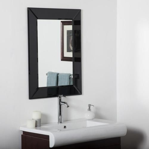 Decor Wonderland 23.6 In Rectangular Frameless Bathroom Mirror In The With Regard To Frameless Cut Corner Vanity Mirrors (Photo 7 of 15)