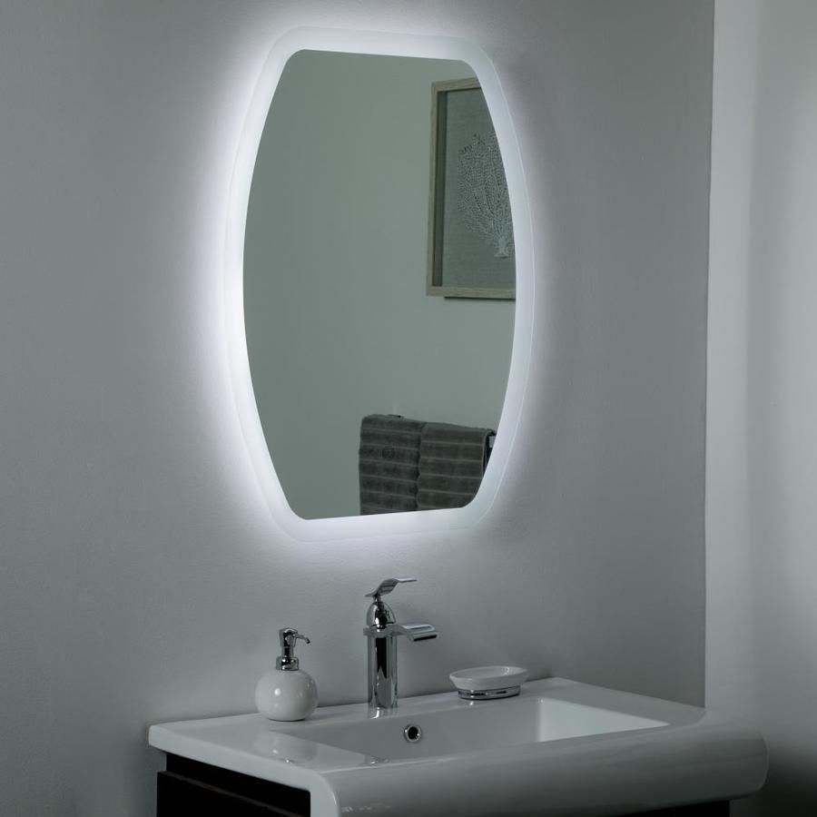 Decor Wonderland 23.6 In Silver Oval Frameless Lighted Led Bathroom Throughout Frameless Cut Corner Vanity Mirrors (Photo 1 of 15)