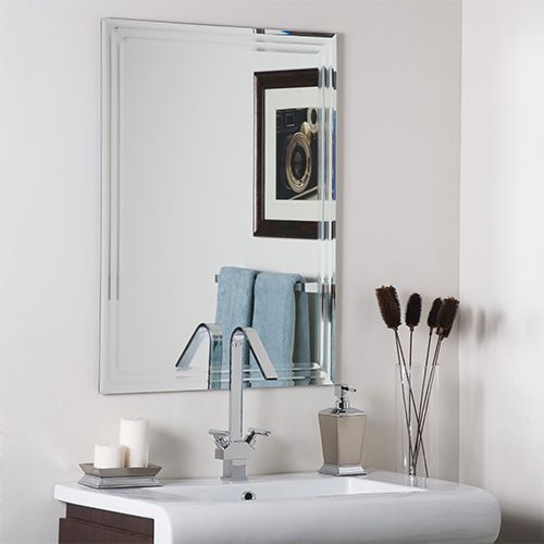 Decor Wonderland Frameless Tri Bevel Wall Mirror | Bellacor | Mirror In Double Crown Frameless Beveled Wall Mirrors (View 7 of 15)