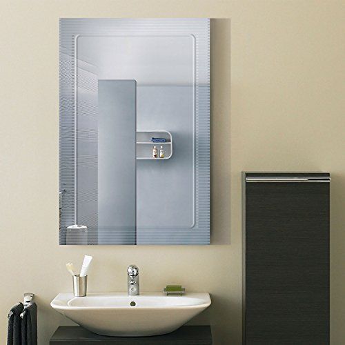Decoraport 3624 Frameless Wallmounted Bathroom Silvered Mirror Throughout Frameless Rectangle Vanity Wall Mirrors (View 9 of 15)