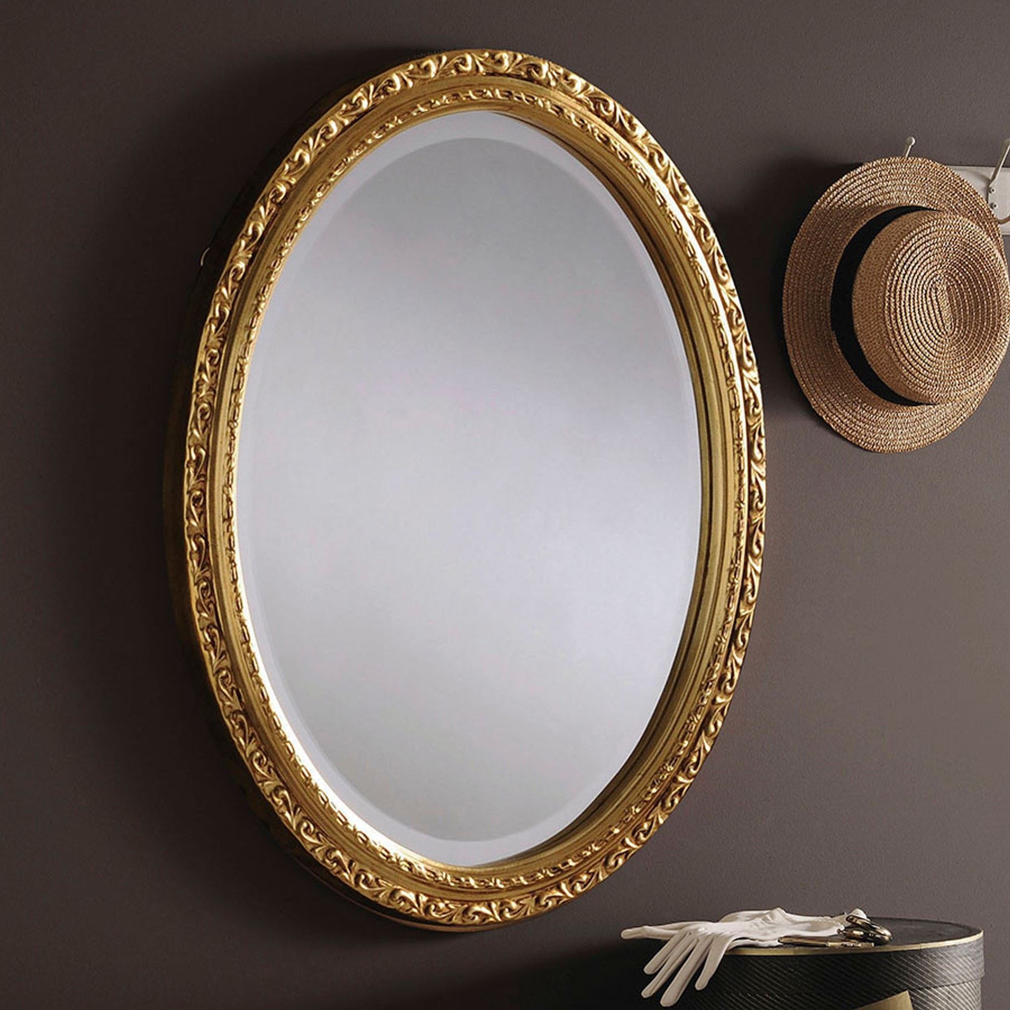 Featured Photo of 2024 Latest Nickel Framed Oval Wall Mirrors