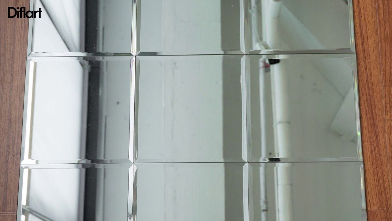 Diflart 8x8 Inch Beveled Edge Mirror Tiles For Kitchen Backsplash For Tile Edge Mirrors (View 1 of 15)