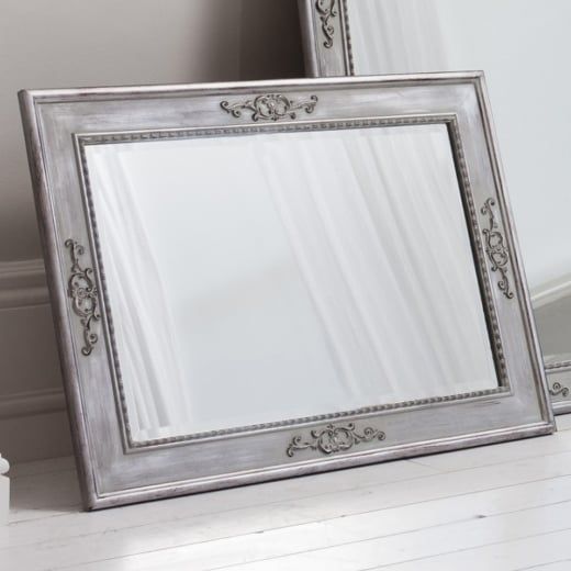 Distressed Silver Rectangular Wall Mirror From Curiosity Interiors Intended For Silver High Wall Mirrors (View 14 of 15)
