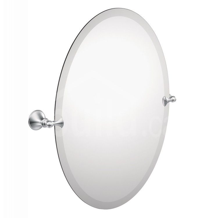 Dn2692ch : Moen Glenshire Tilting Oval Mirror, 26", Chrome | Build.ca Throughout Polished Chrome Tilt Wall Mirrors (Photo 7 of 15)