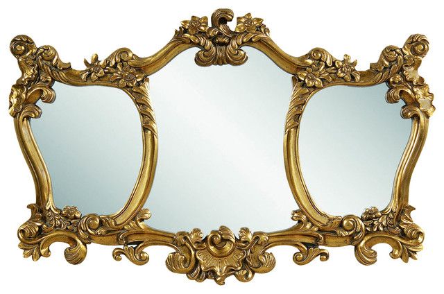 Donatella Antique Gold Leaf Wall Mirror – Traditional – Mirrors – Inside Gold Leaf And Black Wall Mirrors (View 8 of 15)