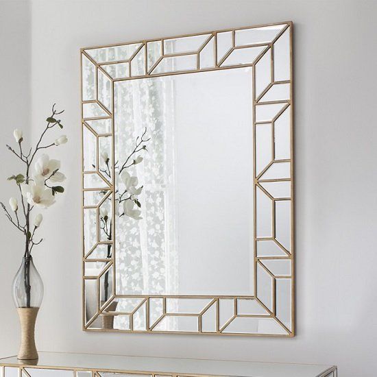 Dresden Decorative Wall Mirror Rectangular In Painted Gold Within Warm Gold Rectangular Wall Mirrors (View 14 of 15)