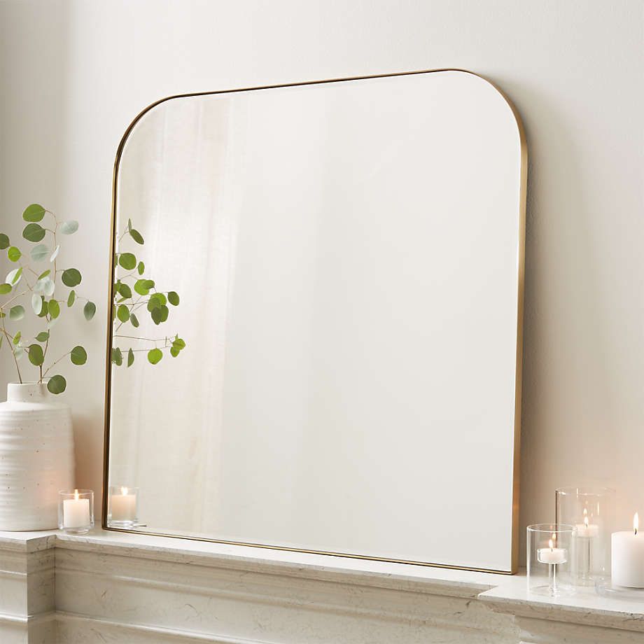Edge Brass Minimalist Mirror + Reviews | Crate And Barrel For Edged Wall Mirrors (View 14 of 15)