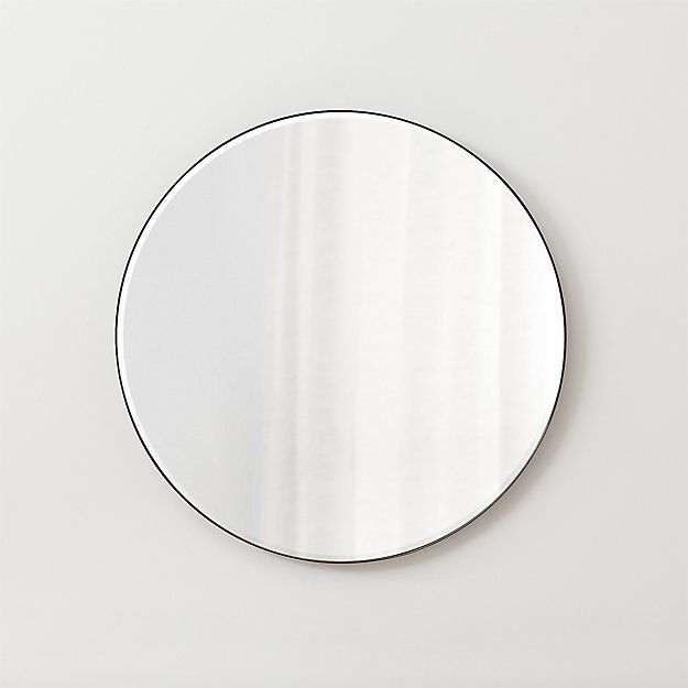 Edge Brass Round 30" Wall Mirror + Reviews | Crate And Barrel | Mirror In Rounded Edge Rectangular Wall Mirrors (Photo 7 of 15)