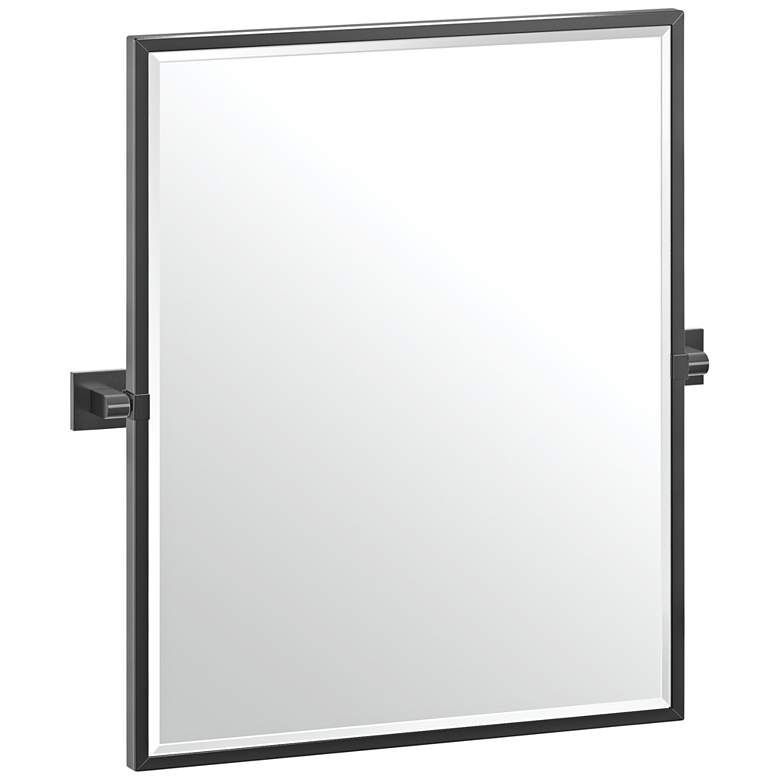 Elevate Black 23 3/4" X 25" Framed Rectangular Wall Mirror – #39w42 For Matte Black Metal Rectangular Wall Mirrors (View 5 of 15)