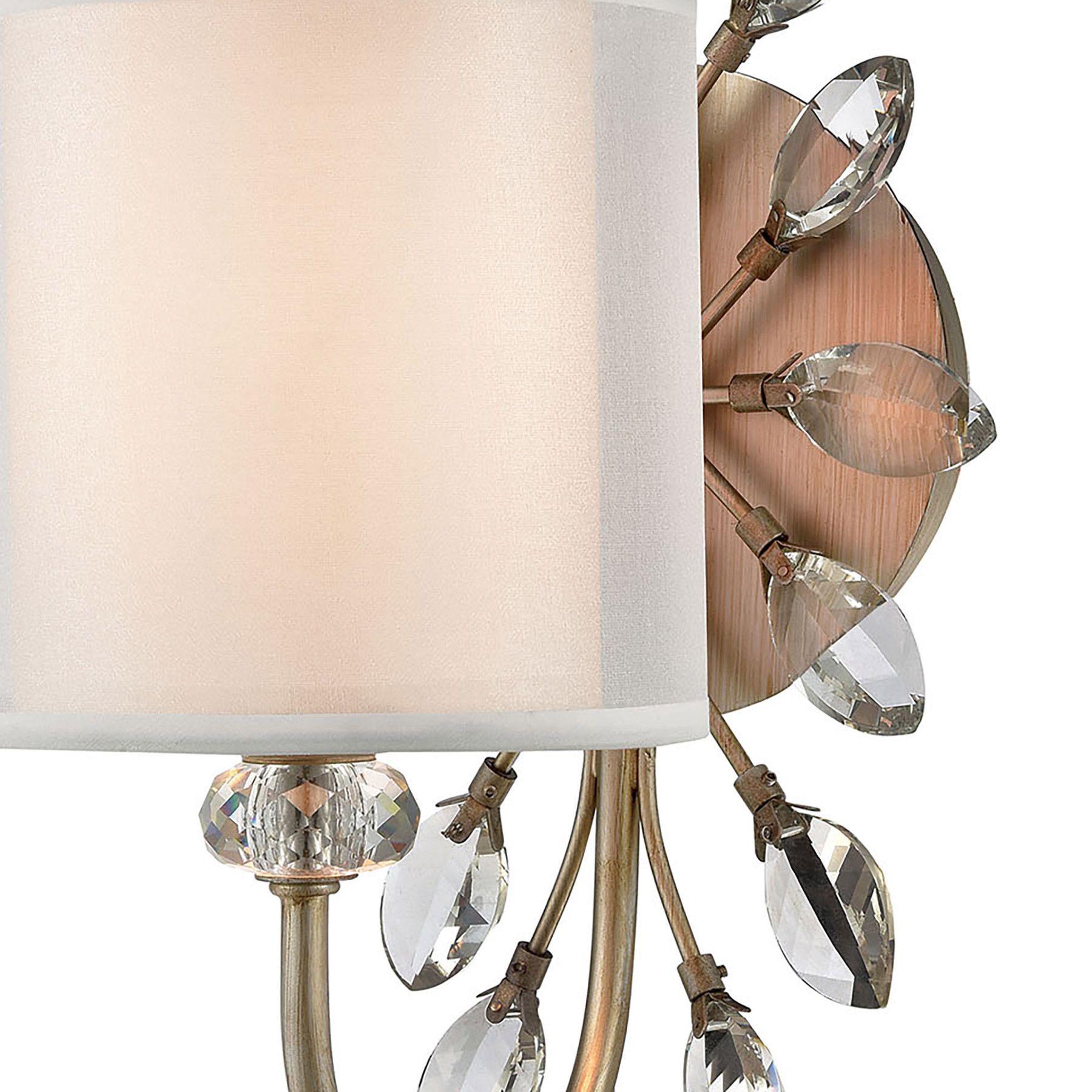 Elk Lighting 16276/1 1 Light Vanity Light In Aged Silver With White Pertaining To Aged Silver Vanity Mirrors (View 7 of 15)