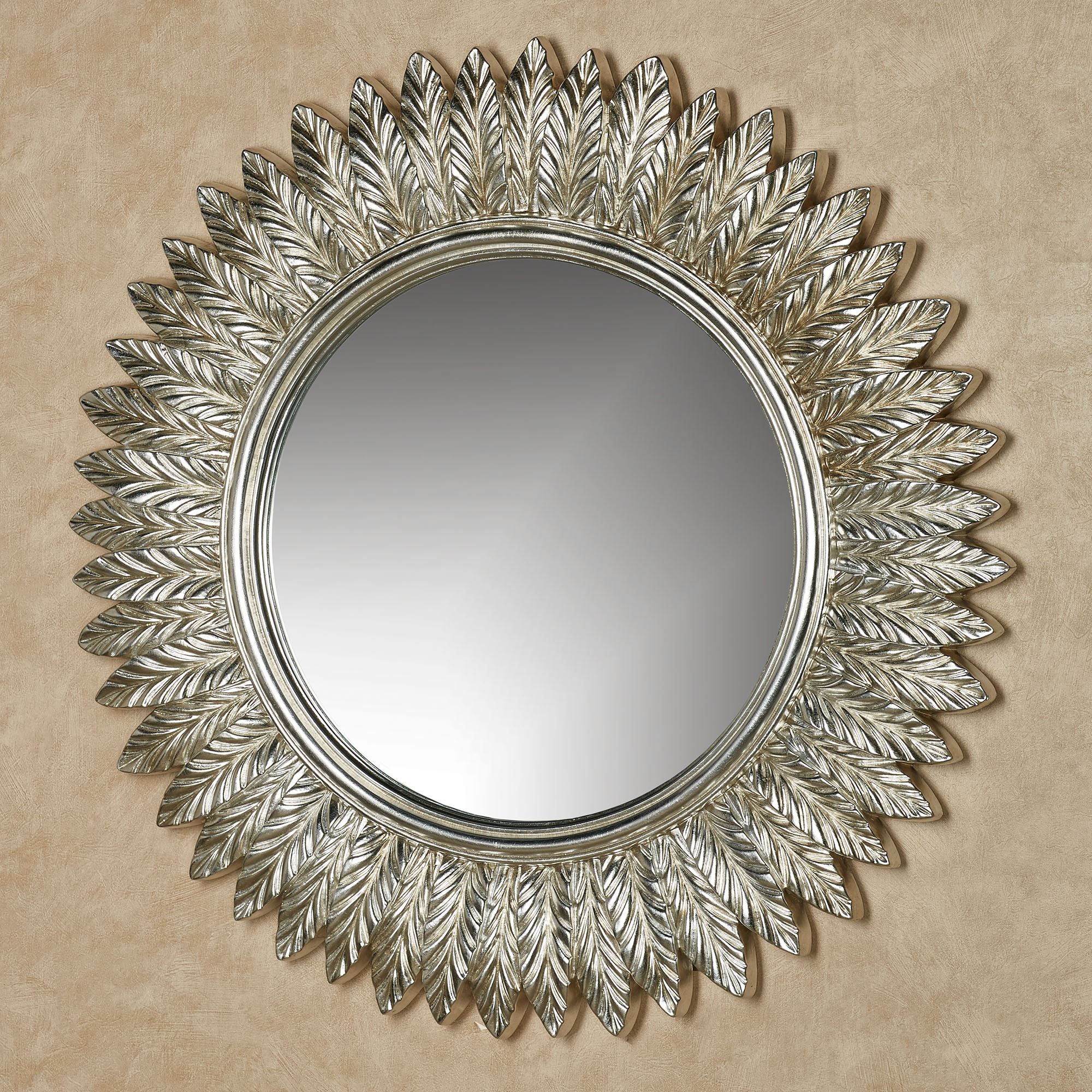Ella Leaves Silver Gold Round Wall Mirror With Regard To Gold Rounded Edge Mirrors (View 15 of 15)
