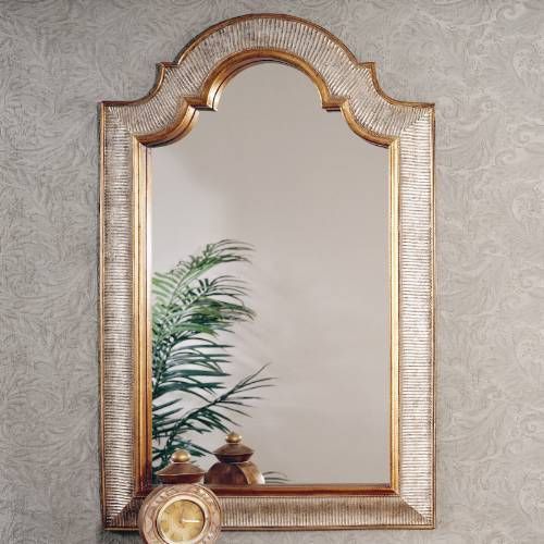 Excelsior Silver And Gold Leaf Wall Mirror | Silver Leaf Wall Mirror In Gold Metal Framed Wall Mirrors (View 6 of 15)
