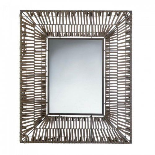 Faux Rattan Rectangular Wall Mirror 10017893 Intended For Rectangular Bamboo Wall Mirrors (Photo 13 of 15)