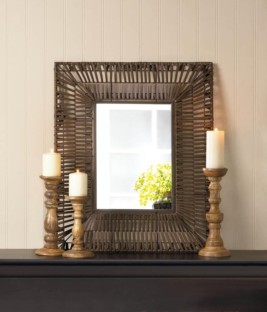Faux Rattan Rectangular Wall Mirror Wholesale At Koehler Home Decor In Rectangular Bamboo Wall Mirrors (View 5 of 15)