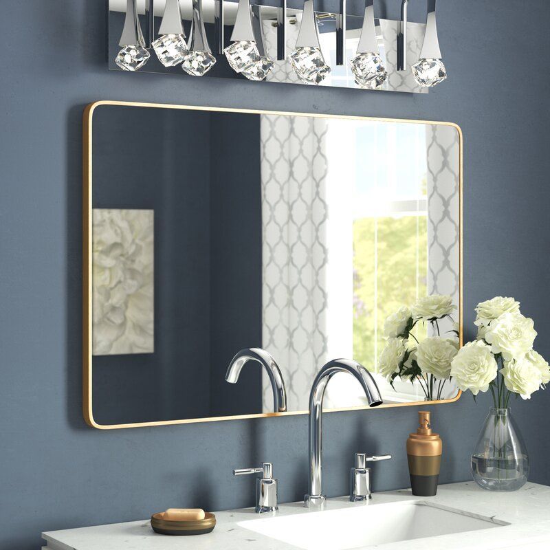 Flippo Rectangular Round Corner Bathroom / Vanity Mirror | Bathroom For Squared Corner Rectangular Wall Mirrors (View 1 of 15)