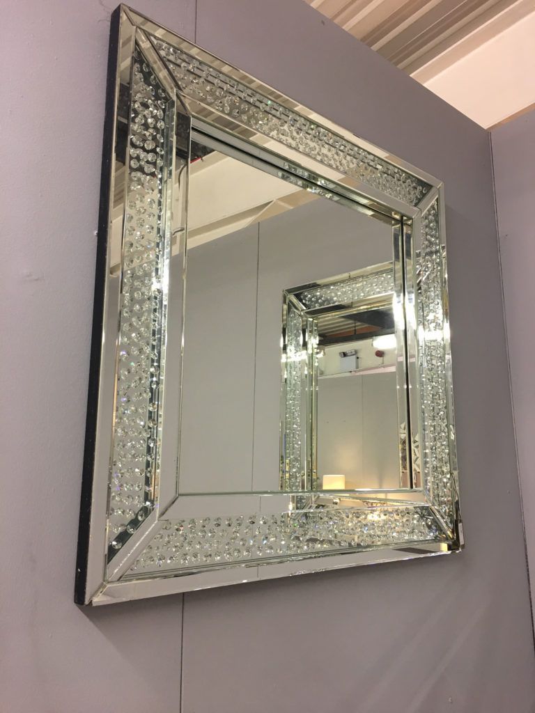 Floating Crystal Square Wall Mirror | Picture Perfect Home | Mirror With Nickel Floating Wall Mirrors (View 15 of 15)