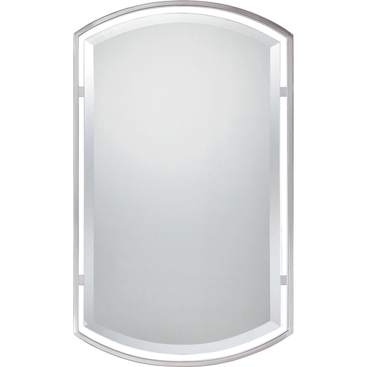 Floating Frame Rounded Rectangular Mirror In 2021 | Brushed Nickel Inside Oxidized Nickel Wall Mirrors (View 5 of 15)