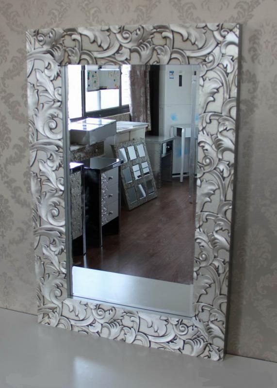 Floral Framed Mirror | Framed | Decorative | Frameless | Clean Cut Intended For Silver Metal Cut Edge Wall Mirrors (View 13 of 15)