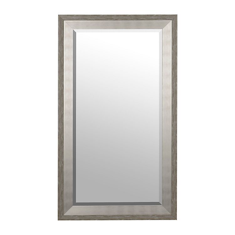 Foiled Silver Framed Mirror, 31.5x55.5 | Silver Framed Mirror, Mirror Intended For Silver Metal Cut Edge Wall Mirrors (Photo 9 of 15)
