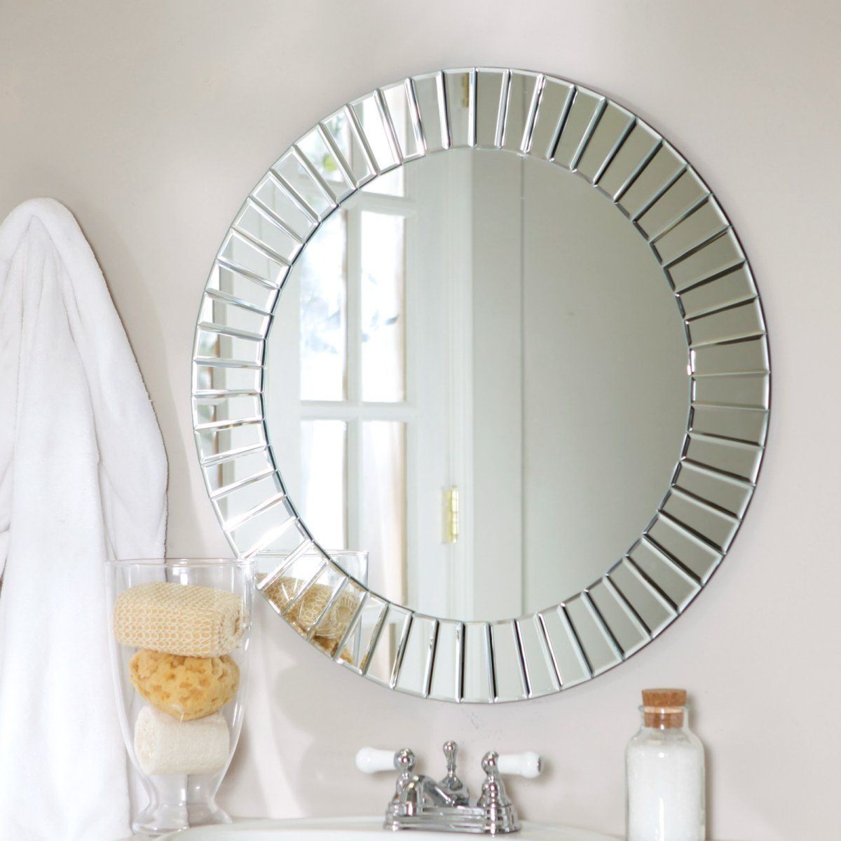 Fortune Modern Frameless Beveled Wall Mirror – 27.6 Diam. In. | Mirror Regarding Round Frameless Beveled Mirrors (Photo 10 of 15)